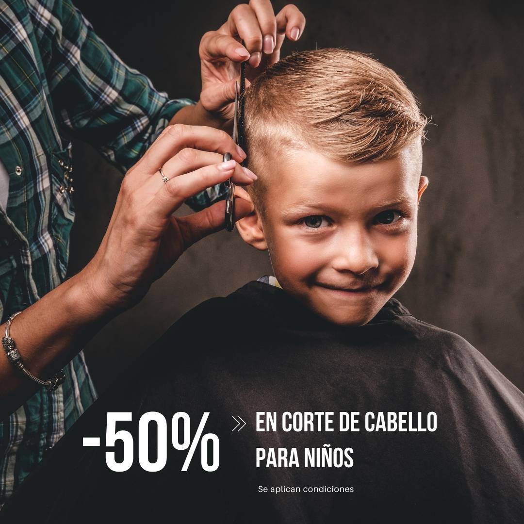 50% OFF corte niño con tu servicio este junio