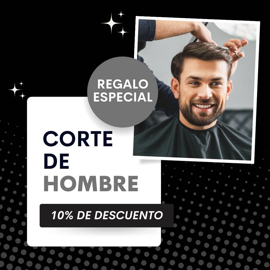 Promo corte de hombre 10% descuento