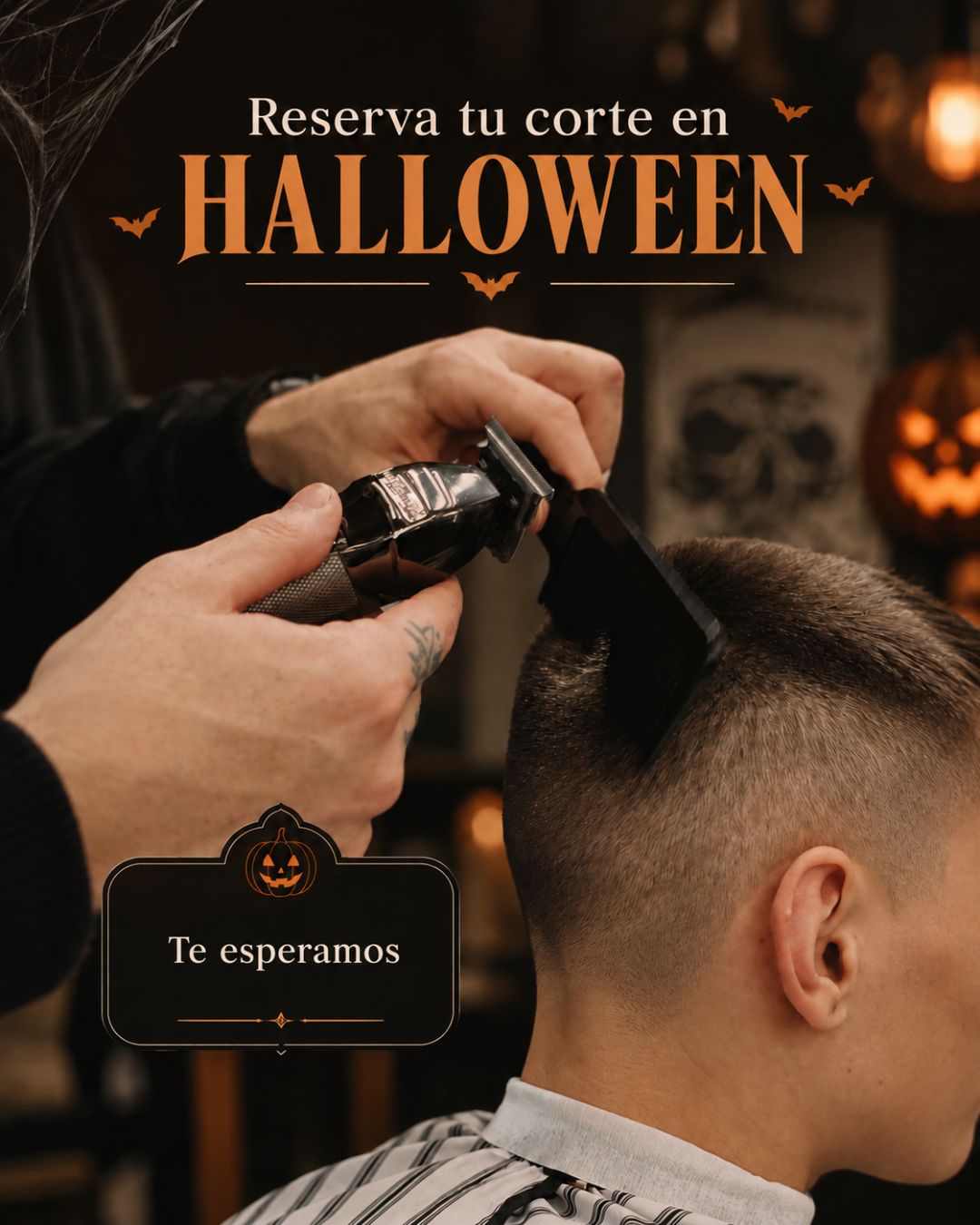 Este Halloween, que lo único que dé miedo sea quedarte sin cita. 🎃💈