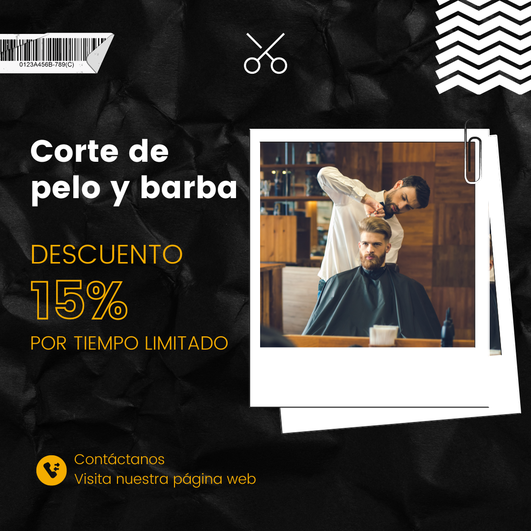 Descuento Exclusivo: 15% en Pack de Corte de Pelo y Barba