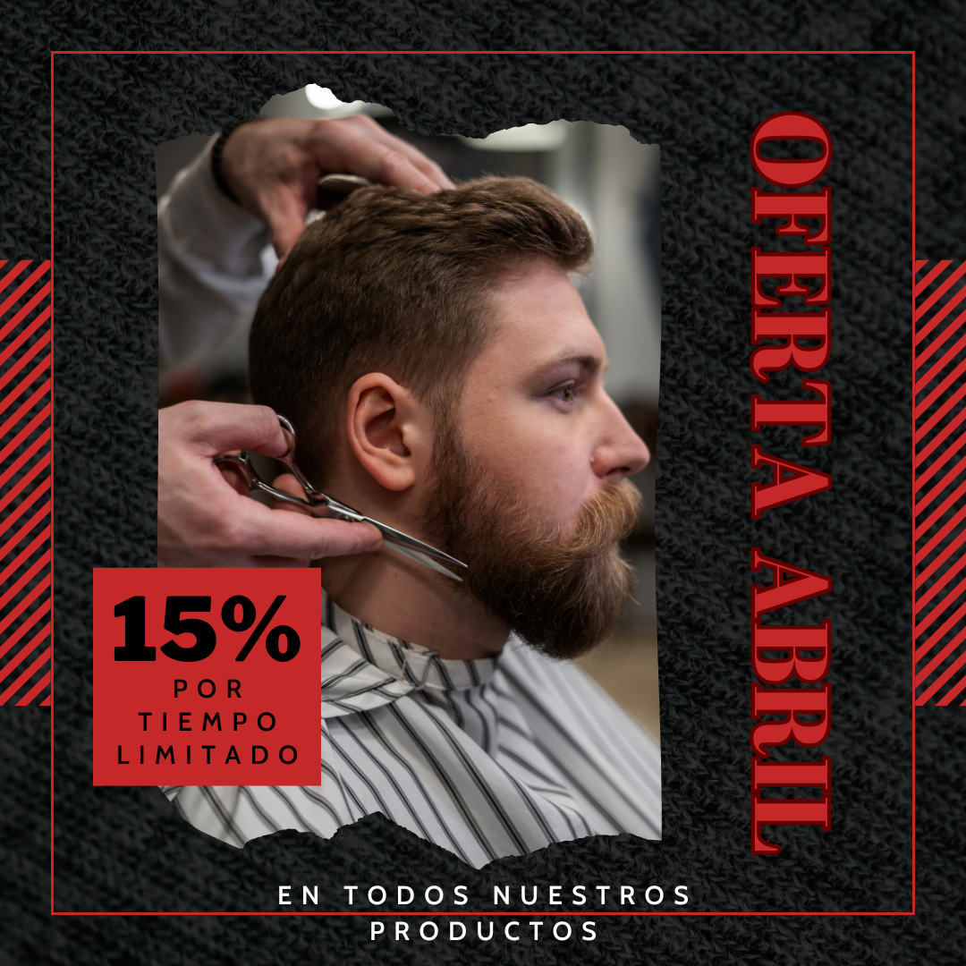 ¡Potencia tu Estilo con un 15% de Descuento en Todos Nuestros Productos para Cabello y Barba este Abril!