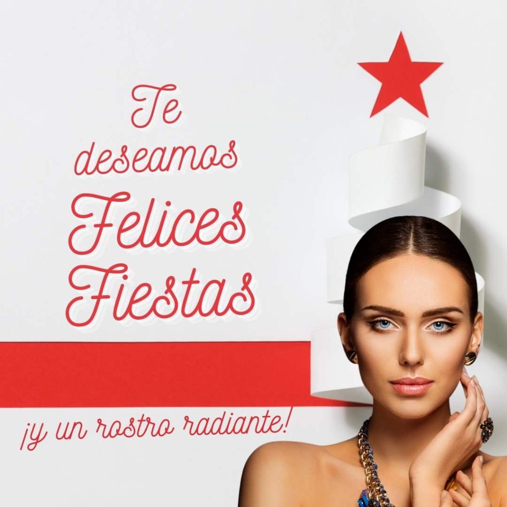 felices fiestas rostro radiante